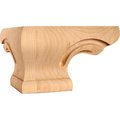 Hardware Resources 6-3/4" Wx6-3/4"Dx4"H Rubberwood Corner Pedestal Foot PFCS-RW